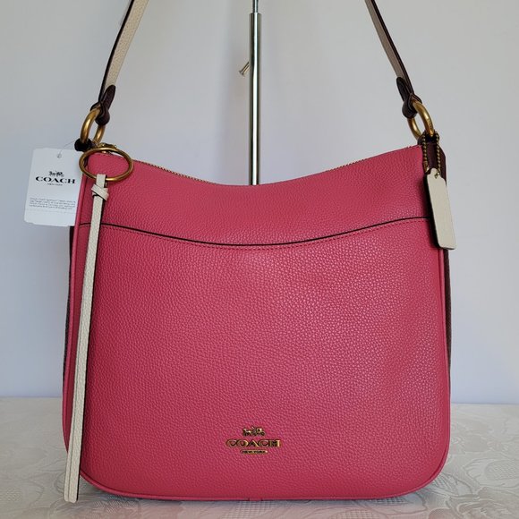 COACH Chaise Colorblocked Pebbled Leather Crossbody- Confetti Pink Multi ⭐ - Picture 3 of 16